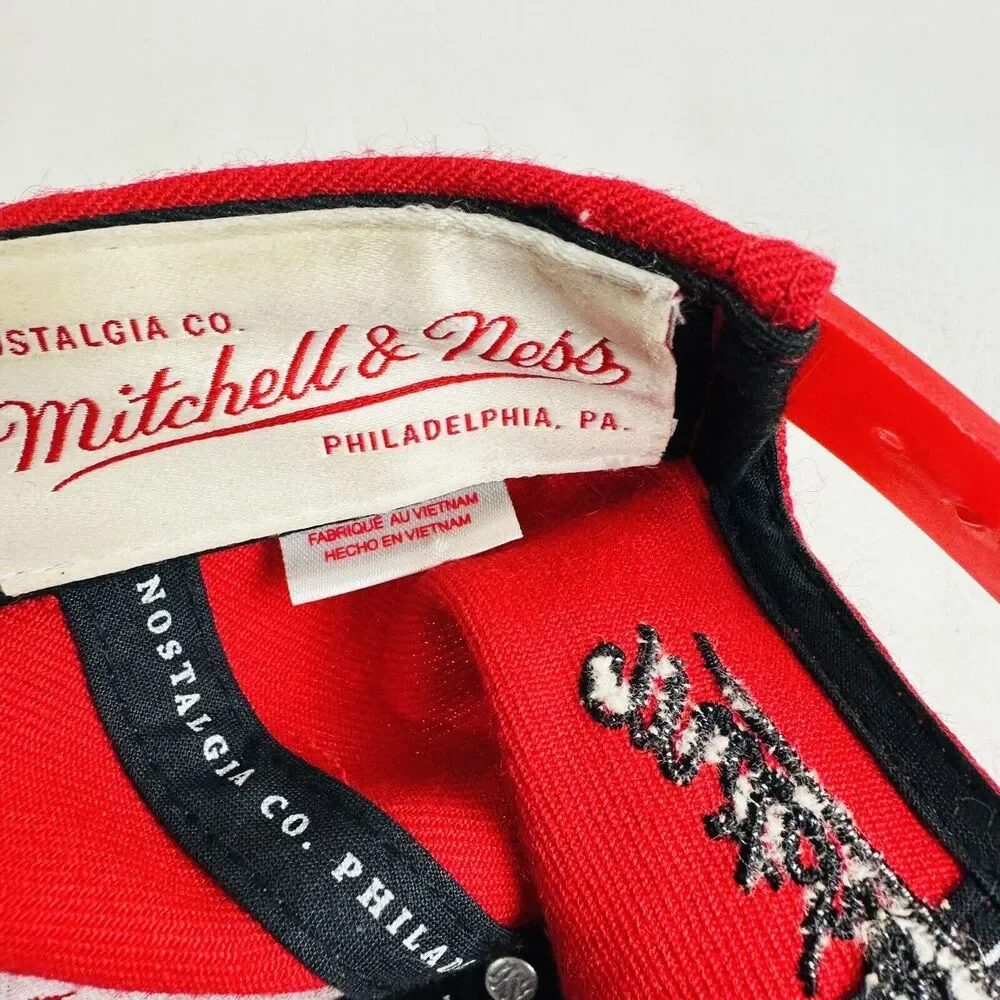 Chicago Bulls Mitchell & Ness Hardwood Classics Ball Snapback‎ Cap Hat Red
